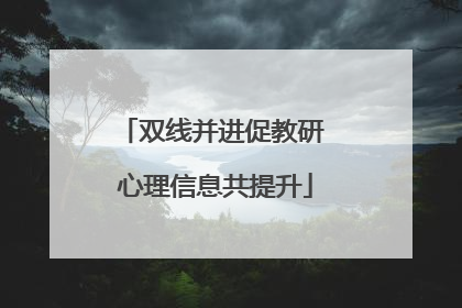 双线并进促教研 心理信息共提升