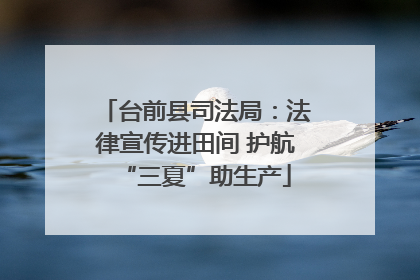 台前县司法局：法律宣传进田间 护航“三夏”助生产