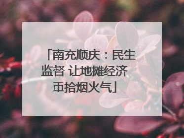 南充顺庆：民生监督 让地摊经济重拾烟火气