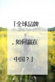 全球品牌，如何赢在中国？