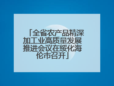 全省农产品精深加工业高质量发展推进会议在绥化海伦市召开