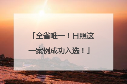 全省唯一！日照这一案例成功入选！