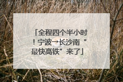 全程四个半小时！宁波→长沙南“最快高铁”来了