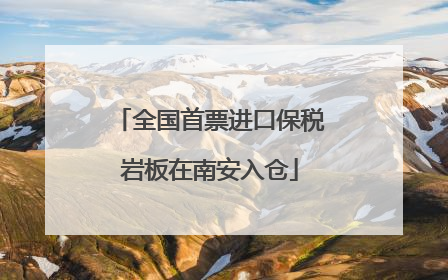 全国首票进口保税岩板在南安入仓