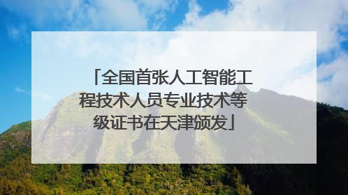 全国首张人工智能工程技术人员专业技术等级证书在天津颁发