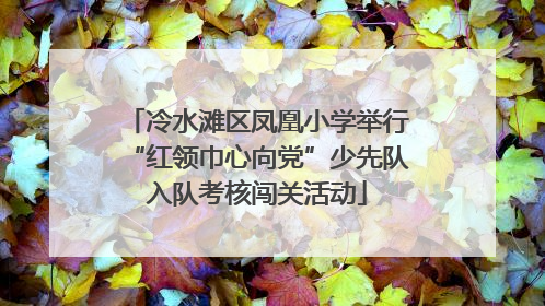 冷水滩区凤凰小学举行“红领巾心向党”少先队入队考核闯关活动