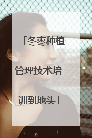 冬枣种植管理技术培训到地头