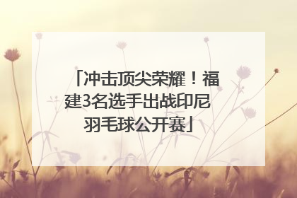 冲击顶尖荣耀！福建3名选手出战印尼羽毛球公开赛