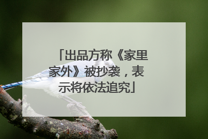 出品方称《家里家外》被抄袭，表示将依法追究