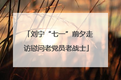 刘宁“七一”前夕走访慰问老党员老战士