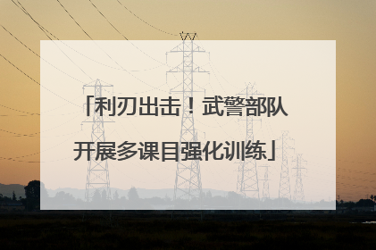 利刃出击！武警部队开展多课目强化训练