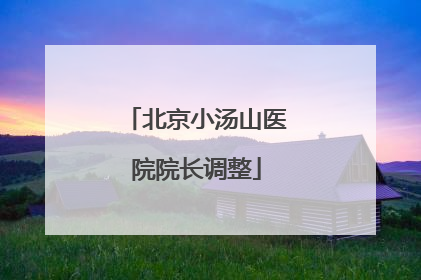 北京小汤山医院院长调整