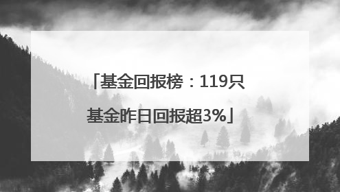 基金回报榜：119只基金昨日回报超3%
