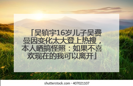 吴镇宇16岁儿子吴费曼因变化太大登上热搜，本人晒搞怪照：如果不喜欢现在的我可以离开