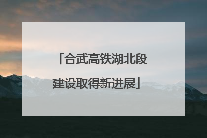 合武高铁湖北段建设取得新进展