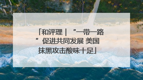 和评理｜“一带一路”促进共同发展 美国抹黑攻击酸味十足