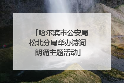 哈尔滨市公安局松北分局举办诗词朗诵主题活动