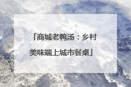 商城老鸭汤：乡村美味端上城市餐桌