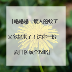 嗡嗡嗡，烦人的蚊子又多起来了！送你一份夏日防蚊全攻略
