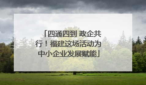 四通四到 政企共行！福建这场活动为中小企业发展赋能