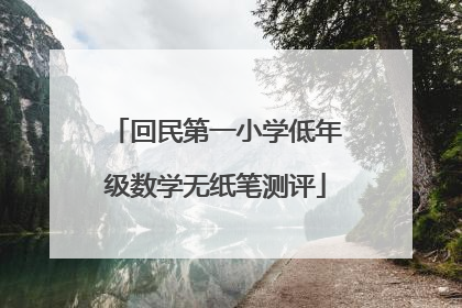 回民第一小学低年级数学无纸笔测评