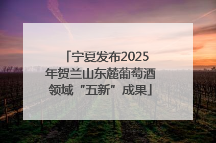 宁夏发布2025年贺兰山东麓葡萄酒领域“五新”成果