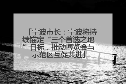 宁波市长：宁波将持续锚定“三个首选之地”目标，推动博览会与示范区互促共进