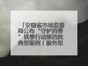 安徽省市场监管局公布“守护消费”铁拳行动第四批典型案例（服务型执法专刊）