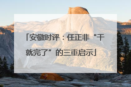 安徽时评：任正非“干就完了”的三重启示