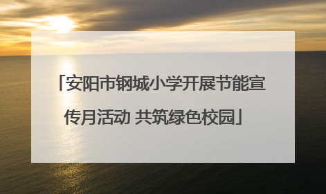 安阳市钢城小学开展节能宣传月活动 共筑绿色校园