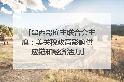 墨西哥雇主联合会主席：美关税政策影响供应链和经济活力