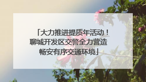 大力推进提质年活动！聊城开发区交警全力营造畅安有序交通环境