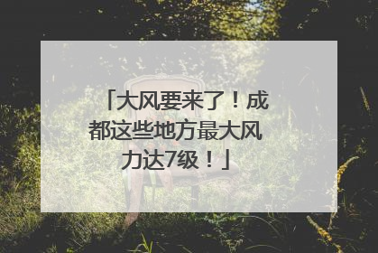 大风要来了！成都这些地方最大风力达7级！