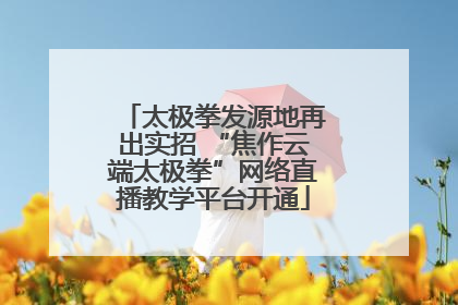 太极拳发源地再出实招 “焦作云端太极拳”网络直播教学平台开通