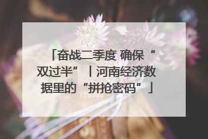 奋战二季度 确保“双过半”丨河南经济数据里的“拼抢密码”