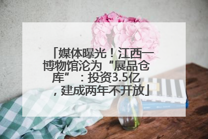媒体曝光！江西一博物馆沦为“展品仓库”：投资3.5亿，建成两年不开放