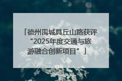 德州禹城具丘山路获评“2025年度交通与旅游融合创新项目”