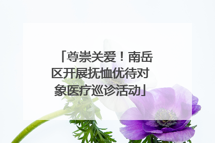 尊崇关爱！南岳区开展抚恤优待对象医疗巡诊活动