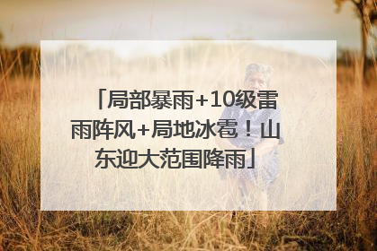 局部暴雨+10级雷雨阵风+局地冰雹！山东迎大范围降雨