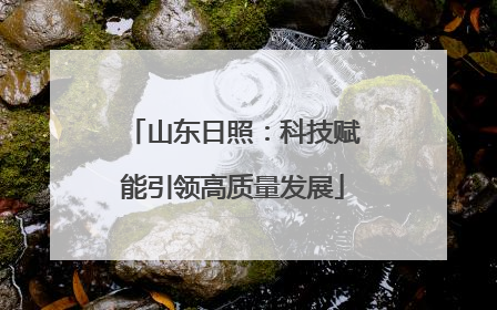 山东日照：科技赋能引领高质量发展