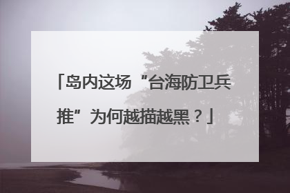 岛内这场“台海防卫兵推”为何越描越黑？