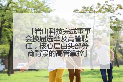 岩山科技完成董事会换届选举及高管聘任，核心层由头部券商背景的高管掌控
