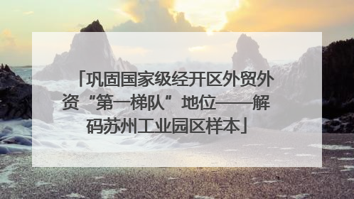 巩固国家级经开区外贸外资“第一梯队”地位——解码苏州工业园区样本