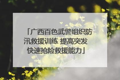 广西百色武警组织防汛救援训练 提高突发快速抢险救援能力