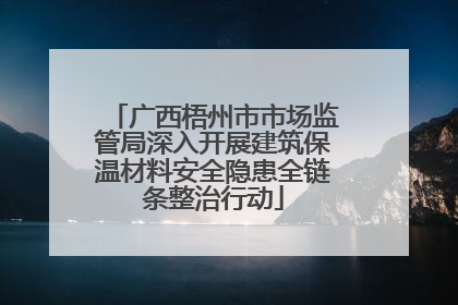广西梧州市市场监管局深入开展建筑保温材料安全隐患全链条整治行动