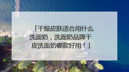 干燥皮肤适合用什么洗面奶，洗面奶品牌干皮洗面奶哪款好用！