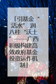 引基金“活水” 润八桂“沃土”——广西积极构建高效政府基金投资运作机制