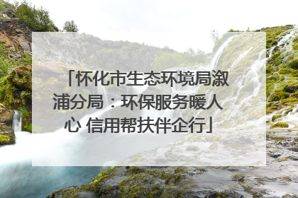 怀化市生态环境局溆浦分局：环保服务暖人心 信用帮扶伴企行