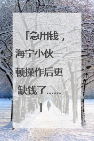 急用钱，海宁小伙一顿操作后更缺钱了……
