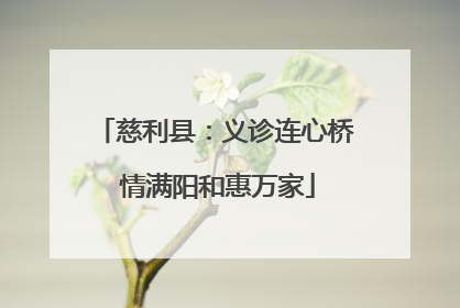 慈利县：义诊连心桥 情满阳和惠万家